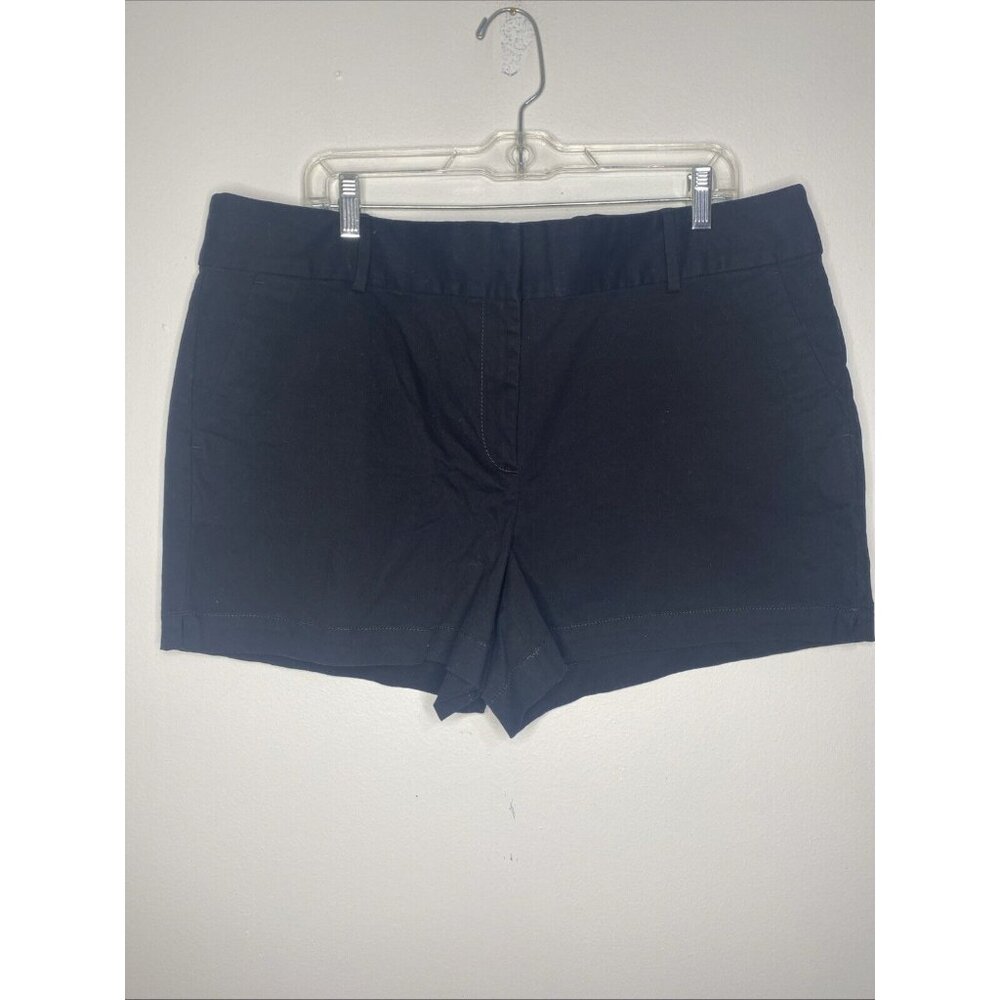Loft Riviera Short Women 16 Black Cotton Classic Pockets NEW 4" Inseam Shorts